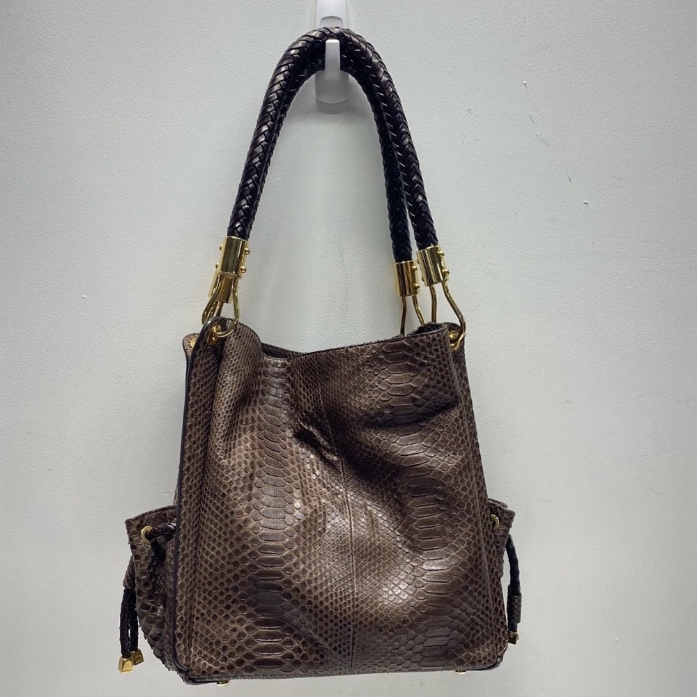 Michael Kors Rare Shoulder Bag Brown Python Leath… - image 1